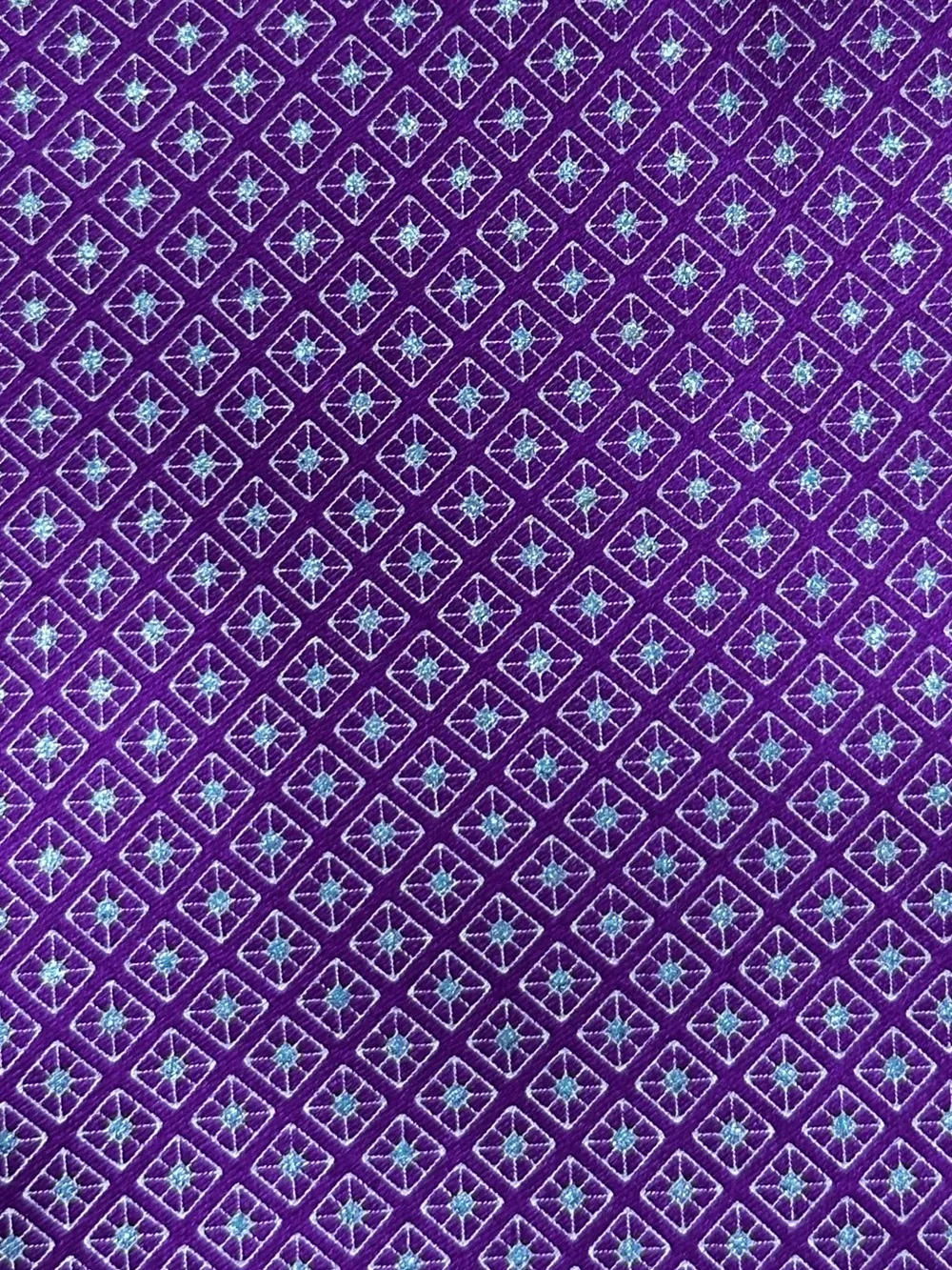Ermenegildo Zegna 100% Silk Purple Geometric Diamond Luxury Necktie Italy